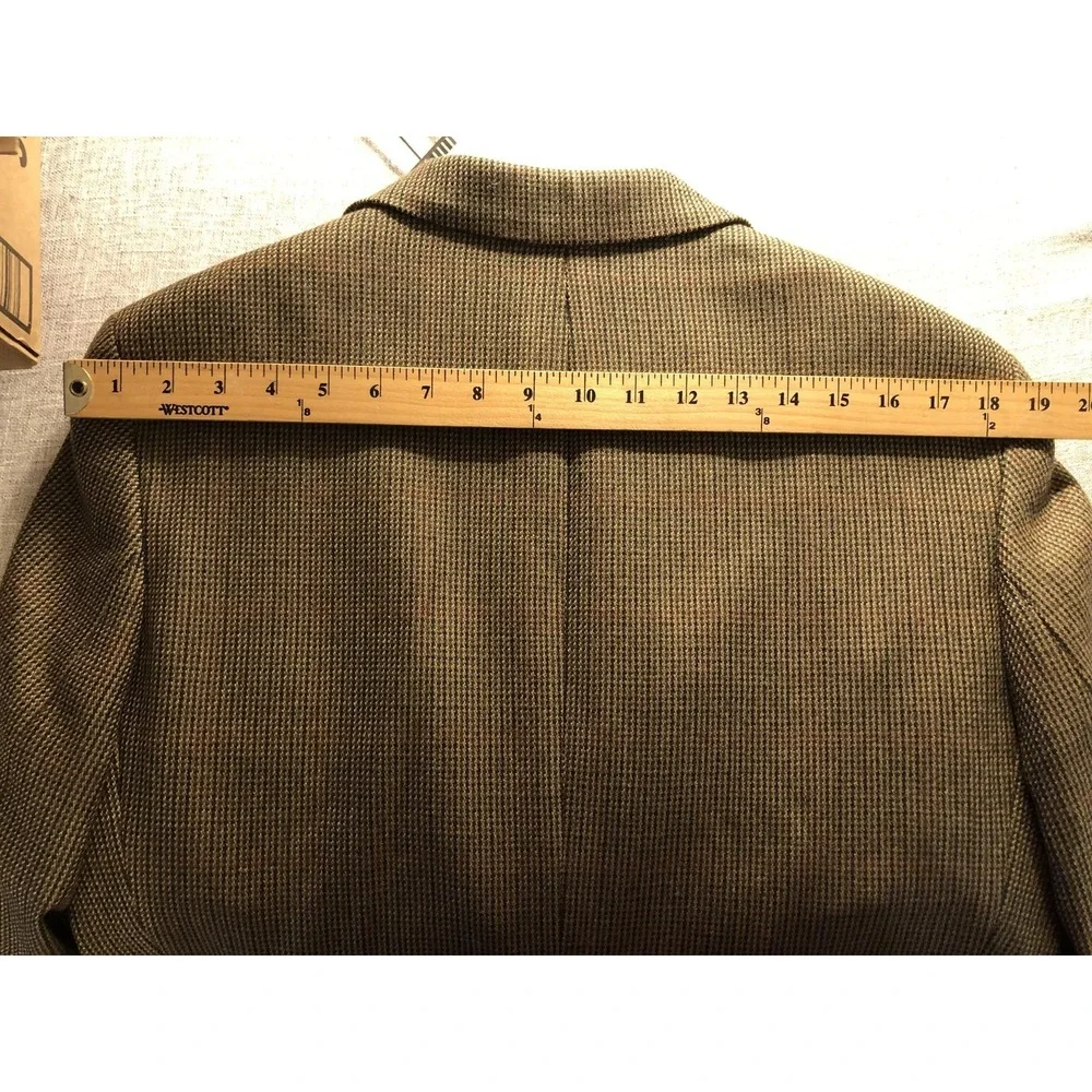 Chaps Ralph Lauren Blazer Mens Medium Brown Wool Houndstooth Sport Coat Jacket